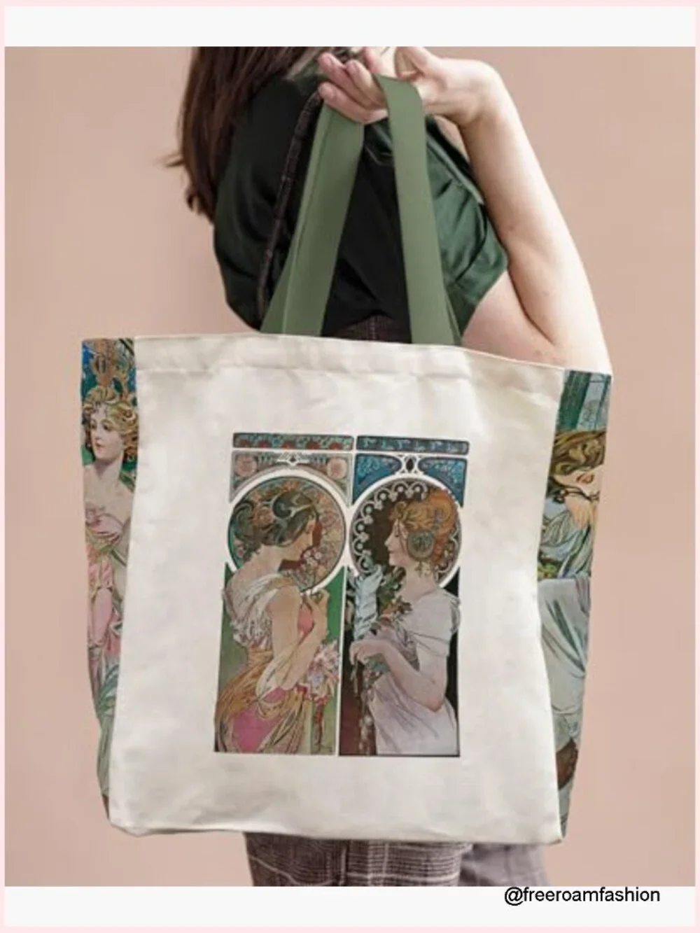 Large Canvas Tote Bag Reusable Grocery Shopping Shoulder Bag